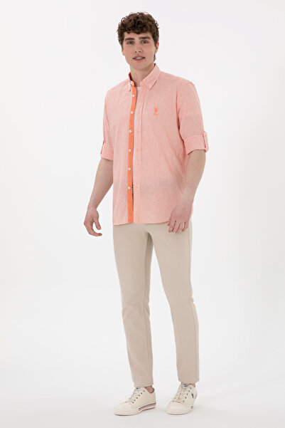 U.S. Polo Assn. Erkek Nar Çiçeği Uzun Kollu Gömlek 50299807-VR039