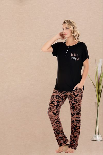 Lady Lingerie Set pijamale pentru femei cu guler cu nasturi si maneca scurta