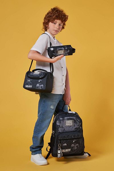 Coral High Set de geanți de școală din 3 piese Galaxy Patterned Black - SET 0123644