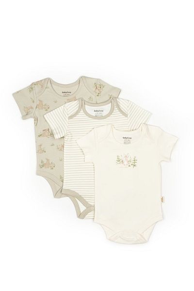 BabyCosy Organic Wear Set 3 body Rabbit, BabyCosy, 100% bumbac Marime: 6-9 luni