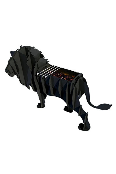 Abronya Aslan Mangal, Metal Aslan Şeklinde Mangal, Kömürlü Barbekü, Dekoratif...