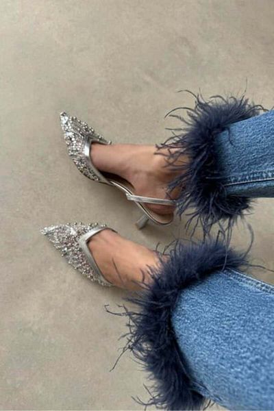 wolk shoes Women's Heeled Shoes with Sequin Details