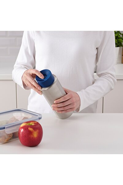 IKEA UNDERSÖKA Insulated travel mug, stainless steel/dark blue, 0.7 l