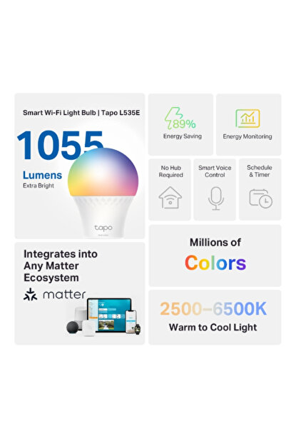 TP-LINK Bec inteligent TP-Link TAPO L535E, E27, 6500K