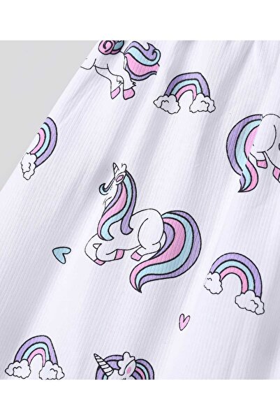 Bonfino Bonfino Unicorn Printed Dress - White