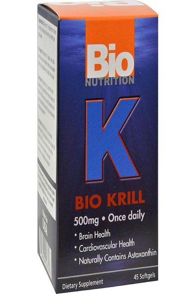 Bio Nutrition Krill 500 Mg Once Daily | For Brain Health | Cardio Vascular Health | Naturally Contai