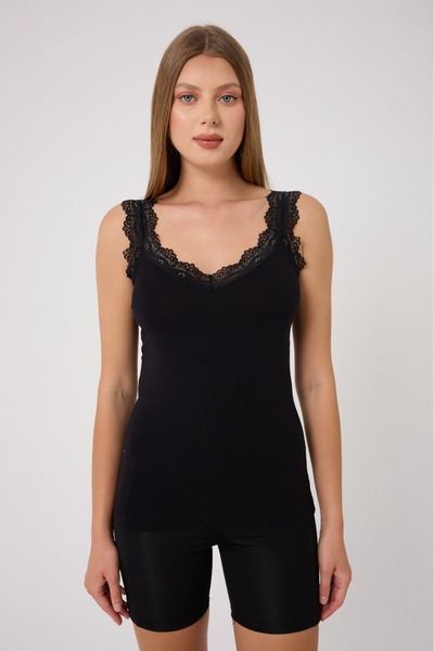 COMFORT SECRET 100% Cotton Economical and Convenient Undershirt with 3-Piece Straps Lace