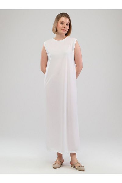 Bwest Solid Color Sleeveless Dress - White - Bwest