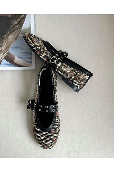 Zuum Balerini de damă Katro Mesh Detail Daily - Leopard