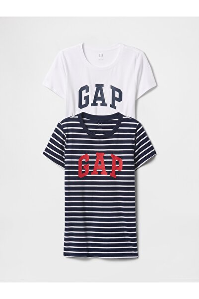 GAP Kadın Çok Renkli 2'li Logo Kısa Kollu T-Shirt Seti