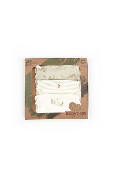 BabyCosy Organic Wear Set 3 body Rabbit, BabyCosy, 100% bumbac Marime: 6-9 luni