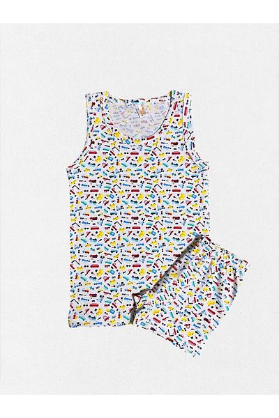 elmas kids Σετ μπόξερ αθλητής με σχέδια για αγόρια 100% βαμβακερό λευκό χρώμα