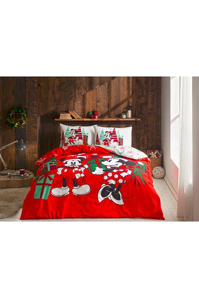Taç Disney Minnie&mickey Christmas Cotton Double Duvet Cover Set