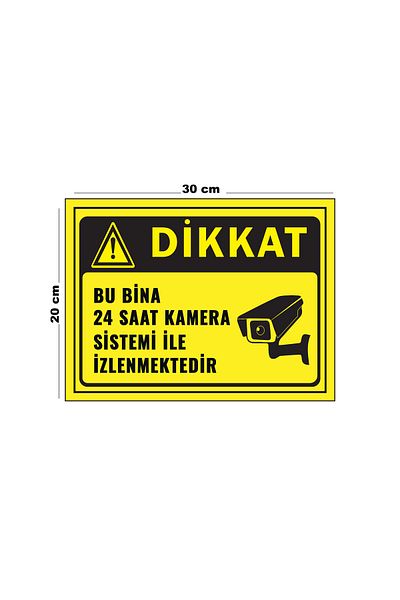 Lucena Metal Attention This Building Is Monitored 24 Hours by Camera - 2 Warning Signs 20cm X 30cm A4 Size