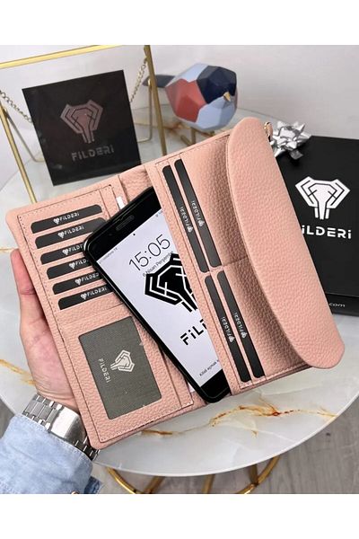 Fil Deri Women's Genuine D Levi Wallet with Phone Compartment 2049