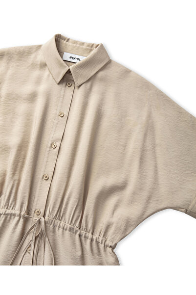 İpekyol Belden bağlamalı gömlek elbise