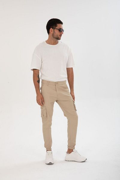 comstar Ανδρικό παντελόνι Jogger ζωσμένο στη μέση με ελαστικά πόδια