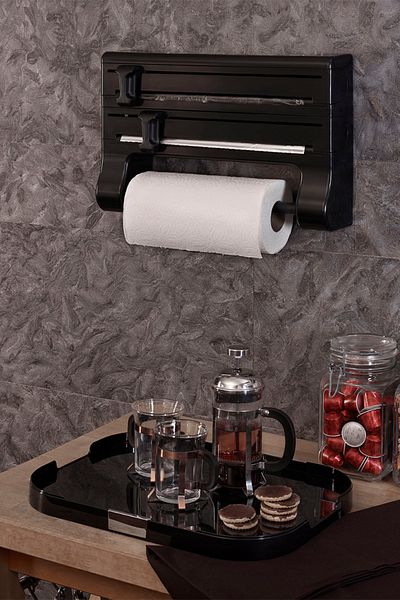 Prima Nova Kitchen Foil/Towel Holder-Black