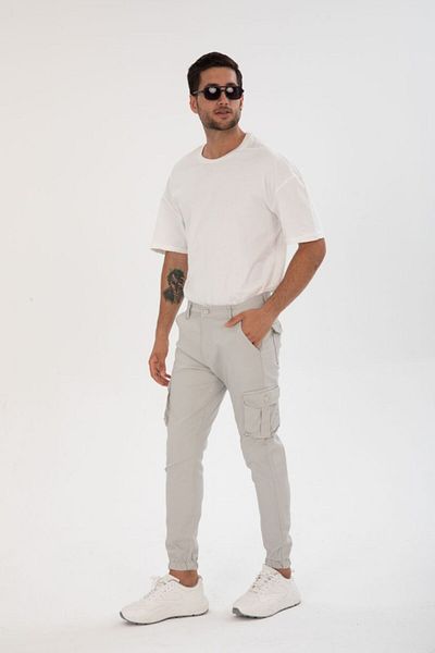 comstar Ανδρικό παντελόνι Jogger ζωσμένο στη μέση με ελαστικά πόδια