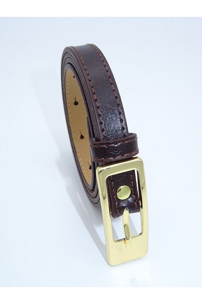 Versla 1.5 cm Dress Belt with Stitched Gold Buckle, Trouser Belt, Shirt Belt, Coat Belt