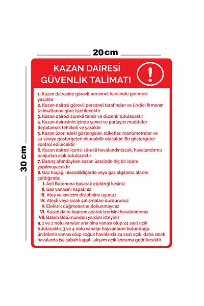 Lucena Metal Boiler Room Safety Instruction 20cm X 30cm A4 Size Warning Sign Directional Sign