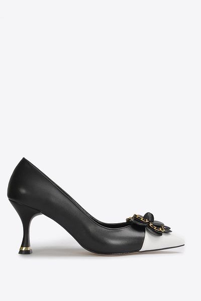 Vizon Ayakkabı Women's Black White Classic Heeled Shoes Vzn25Y-020