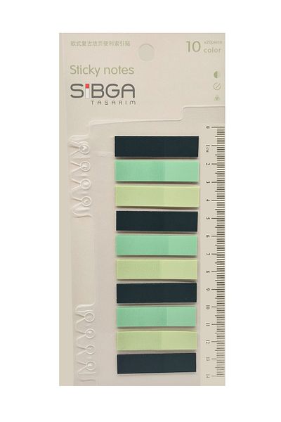 sibga tasarım Transparent Colored Post-It Note Paper - 200 Sheets Bookmark Sticker
