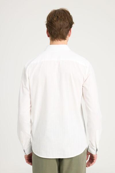 Lee Wrangler Erkek W221085 LS Gömlek / OffWhite Standart