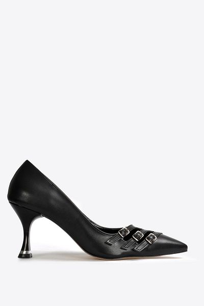 Vizon Ayakkabı Women's Black Classic Heeled Shoes Vzn25Y-024
