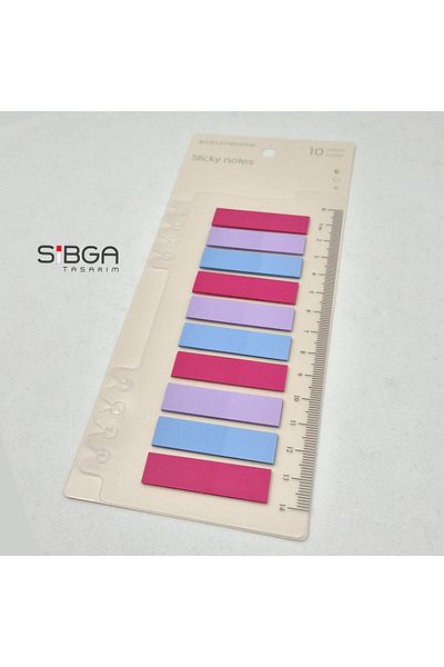 sibga tasarım Transparent Colored Post-It Note Paper - 200 Sheets Bookmark Sticker