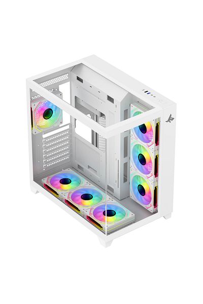 SHARX Case (GX700-W) Profin Atx Mid-tower , 7x120mm Argb Fans, Tempered Glass, Type C, Usb 3.0/2.0.
