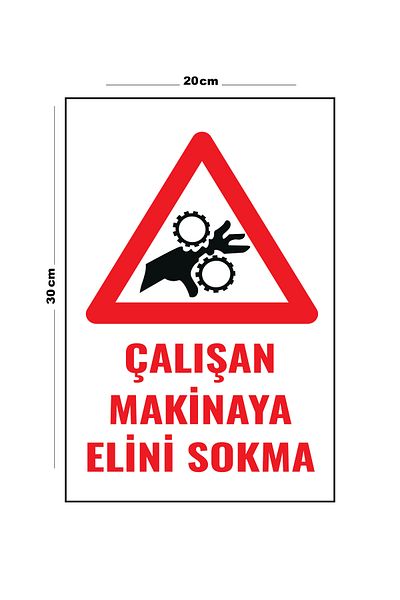 Lucena Hand Thrusting into Metal Working Machine 20cm X 30cm A4 Size Warning Sign Diversion Sign