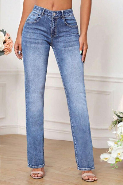 CEDY DENIM Női csőszárú, magas derekú, normál szabású lycra nadrág