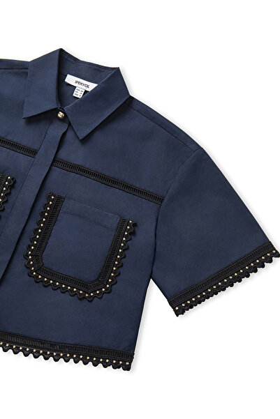 İpekyol Kontrast şeritli gömlek