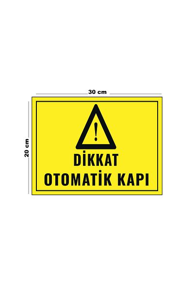 Lucena Metal Caution Automatic Door 20cm X 30cm A4 Size Warning Sign Directional Sign