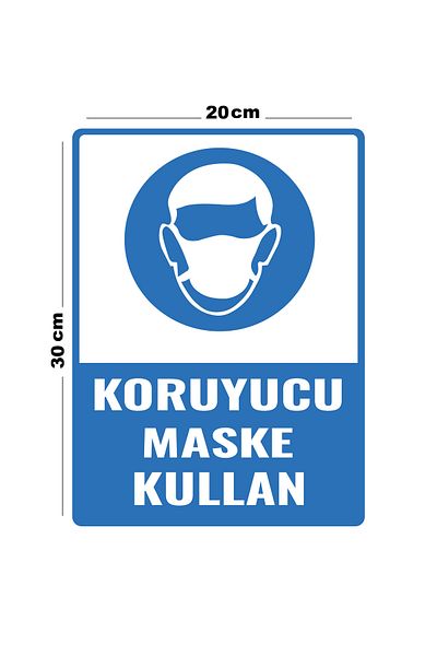 Lucena Metal Use Protective Mask 20cm X 30cm A4 Size Warning Sign Directional Sign