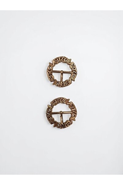 KumaşEvi LOVE Yazılı Metal Halka Tokalı Aksesuar (2'li Set) ( Çap 3 cm )