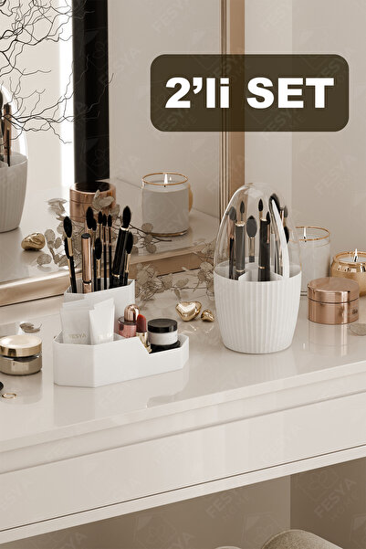 Fesya Home CORNER-FANUS Set de organizatoare de machiaj triunghiulare și cu 7...