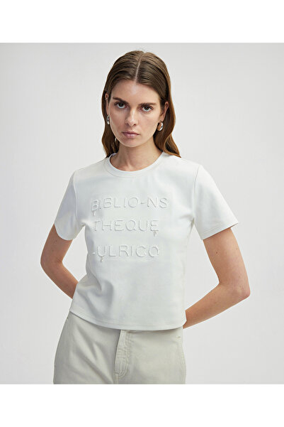 İpekyol Slogan nakışlı tişört