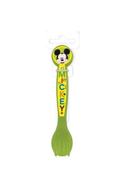 Mickey Mouse Set of 2 Mickey Mouse baby feeding cutlery, plastic, green, 10 cm