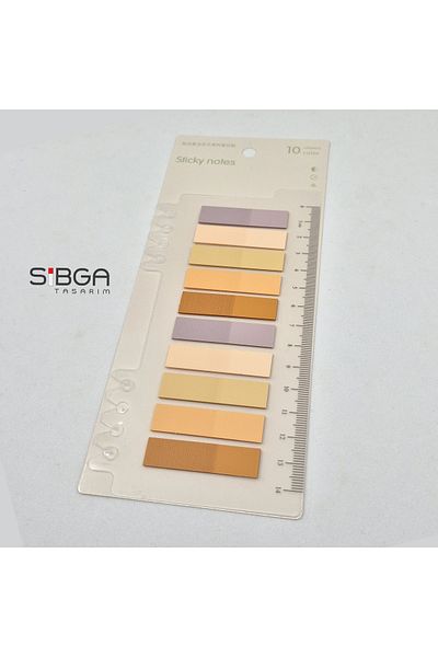 sibga tasarım Transparent Colored Post-It Note Paper - 200 Sheets Bookmark Sticker