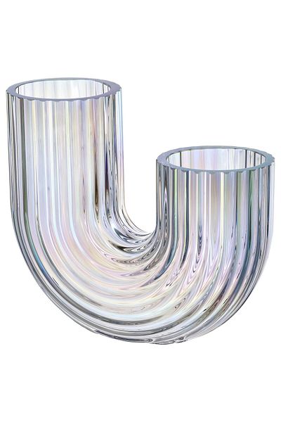IKEA R FFELBJÖRK Vase, mother-of-pearl colour, 12 cm