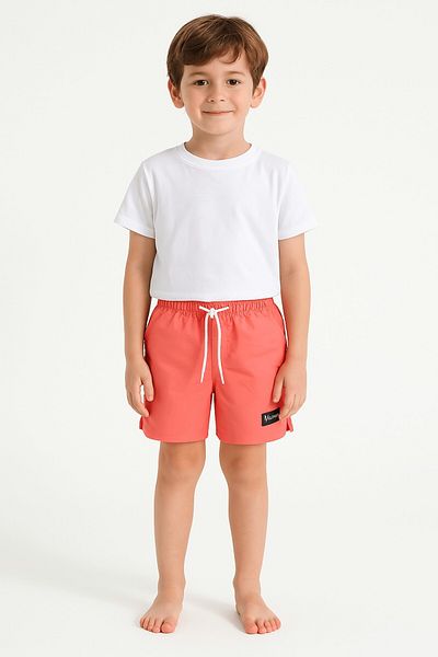MARKAPIA Boy's Pocketed Mesh Water Patterned Swim Shorts