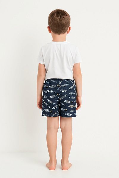 MARKAPIA Boy's Fish Sea Shorts with Pockets
