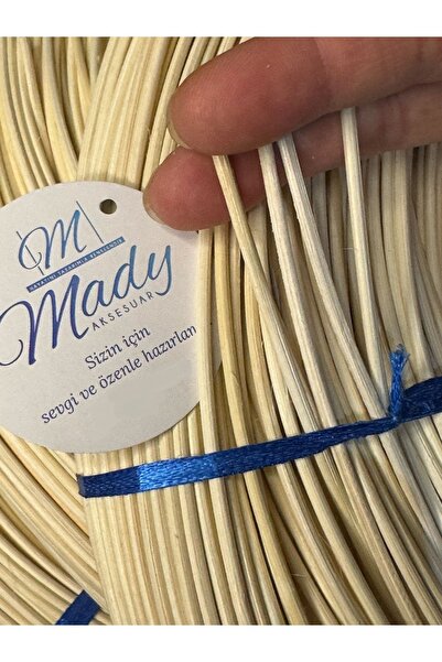 Mady Aksesuar Rattan Core Doğal Yuvarlak Bambu Çubuk 2.5 Mm 100 gr Dekoratif Örgü Rattan Ip