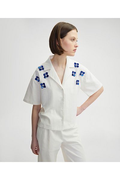 İpekyol Flower Appliqued Shirt