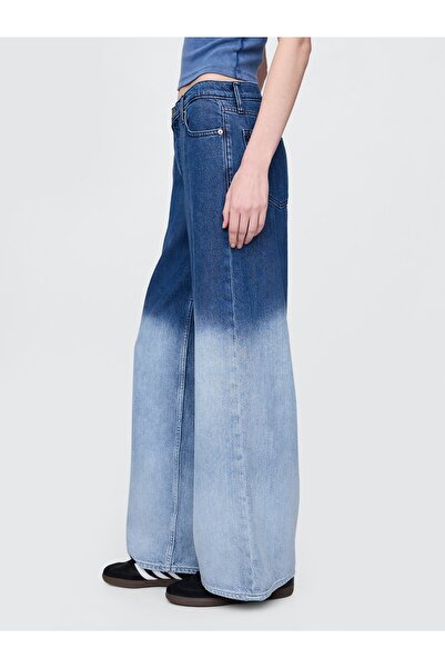 GAP Kadın Mavi Mid Rise UltraSoft Baggy Jean Pantolon