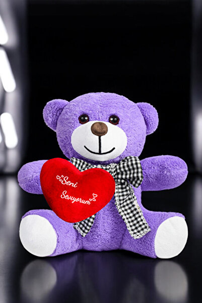 Canestar Seni Seviyorum Kalpli Peluş Papyonlu Ayıcık - Sevgiliye Özel Seni se...