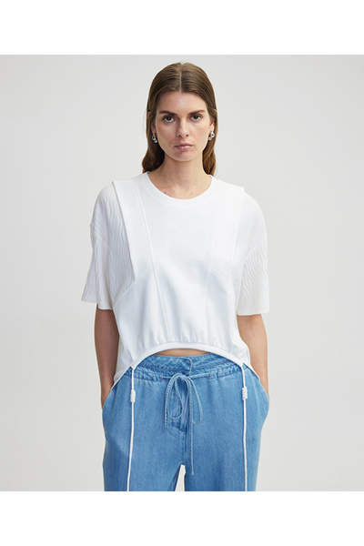 İpekyol Drapeli kumaş mix tişört