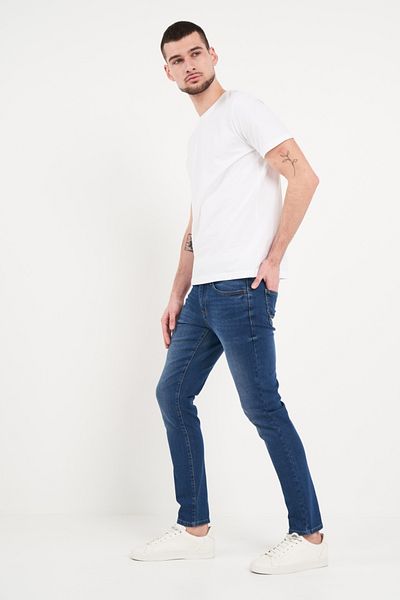 Kenvelo Blugi barbat slim cu aspect usor decolorat